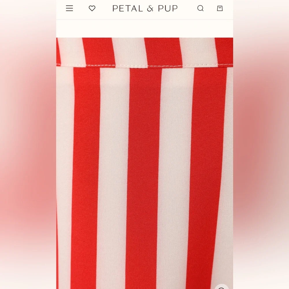 Petal and Pup Elijah Set - Red White Stripe Size M Two Piece Set - Picture 10 of 13